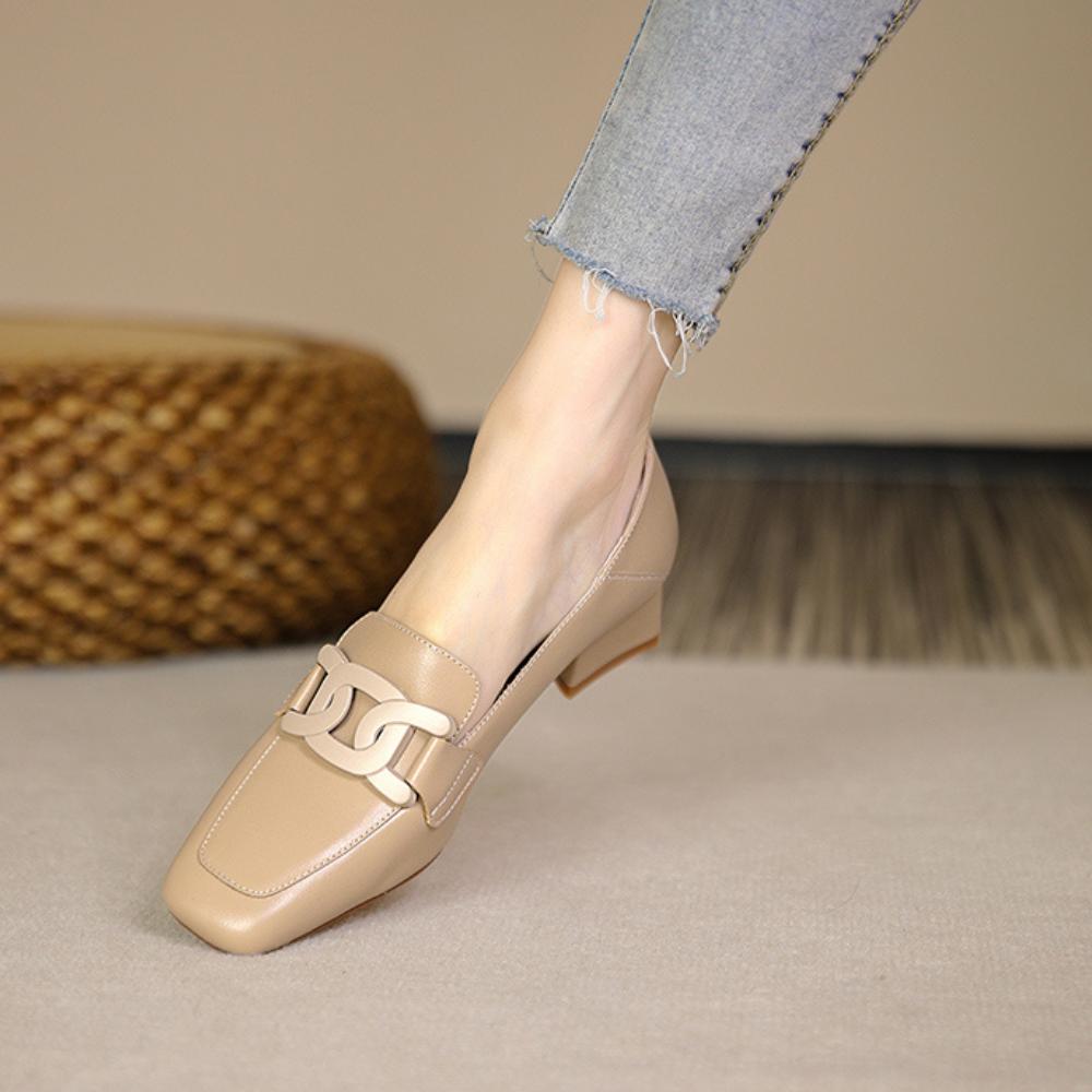 Evrynth Loafers for Women – Mary Jane Leather Shoes with Chunky Heel & Comfort