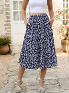 Zia Floral Skirt for Women – A-Line Cut with Pockets, Light for Spring & Summer