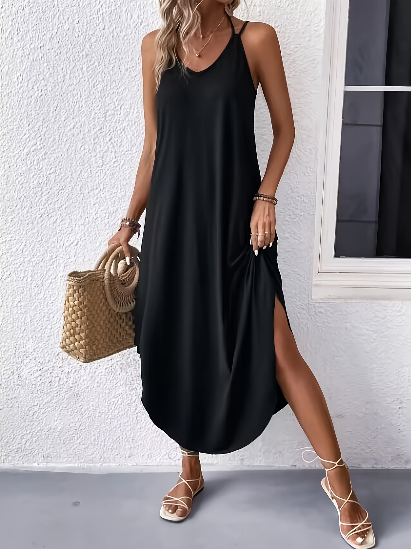 Harley Cami Dress for Women – Light Summer Dress with Straps, Loose Cut & Breathable V-Neck