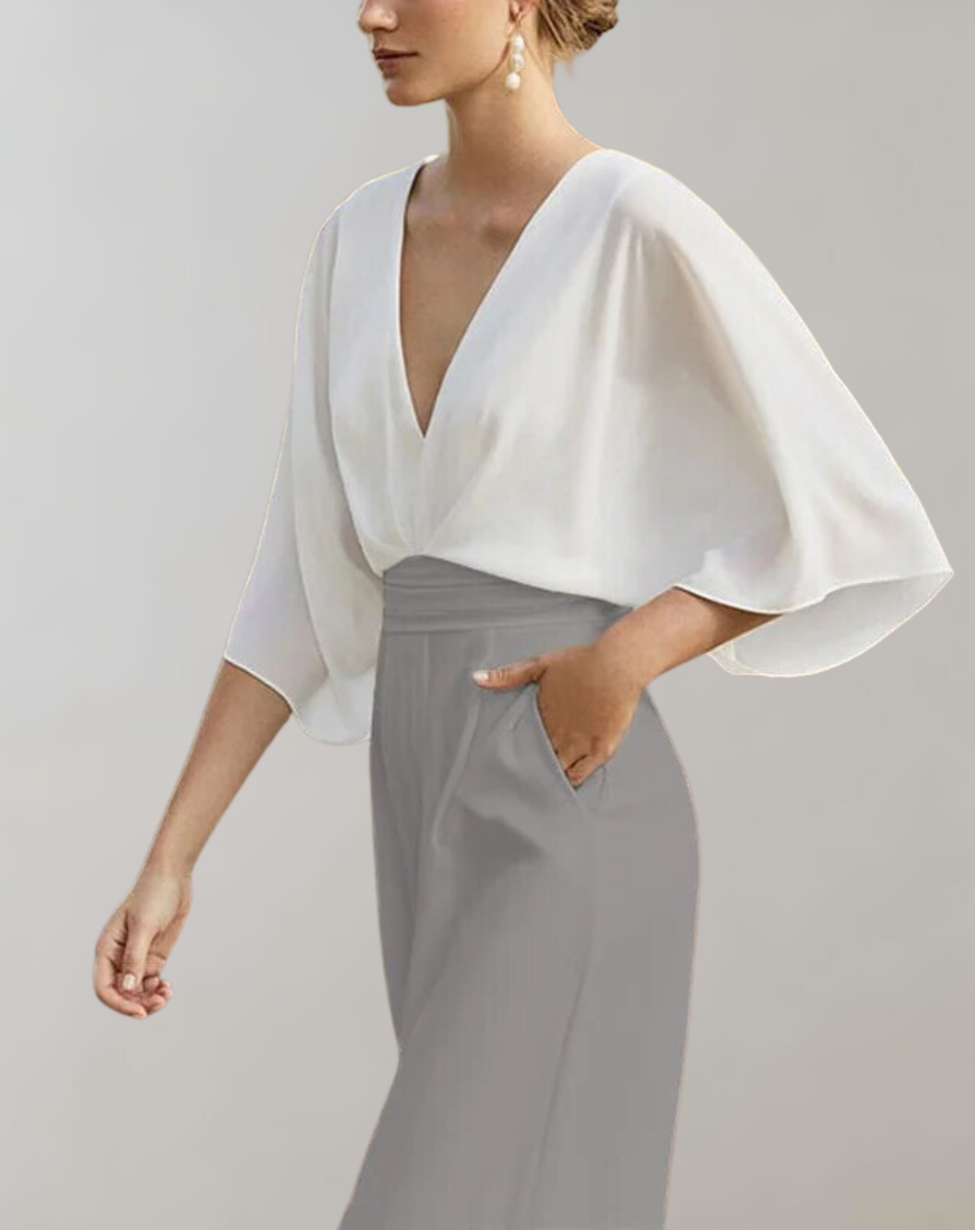 Suzette Jumpsuit for Women – Elegant Jumpsuit with Plunging Neckline & Wide Legs for a Refined Look