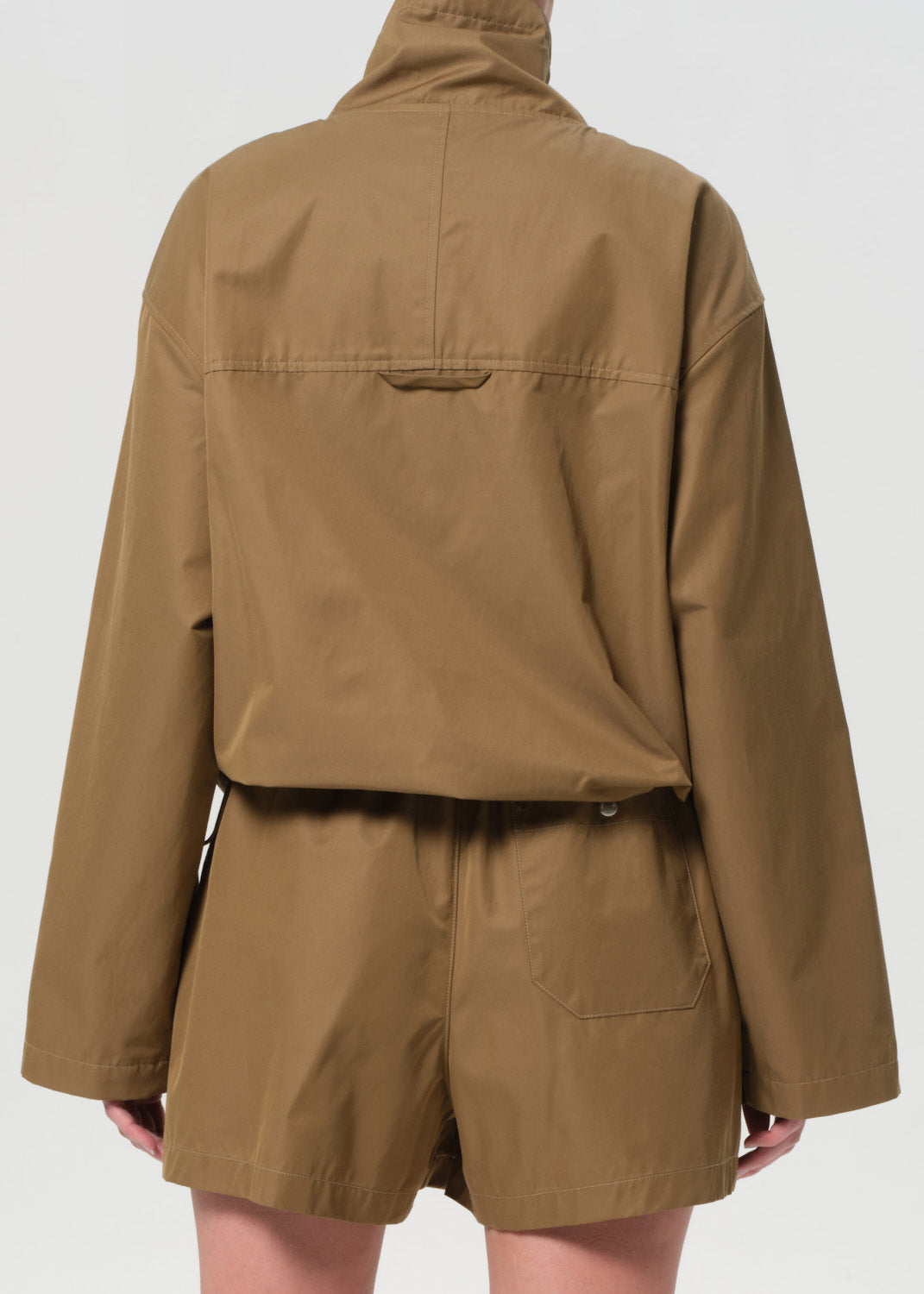 Lydia Nylon Popover Anorak in Khaki