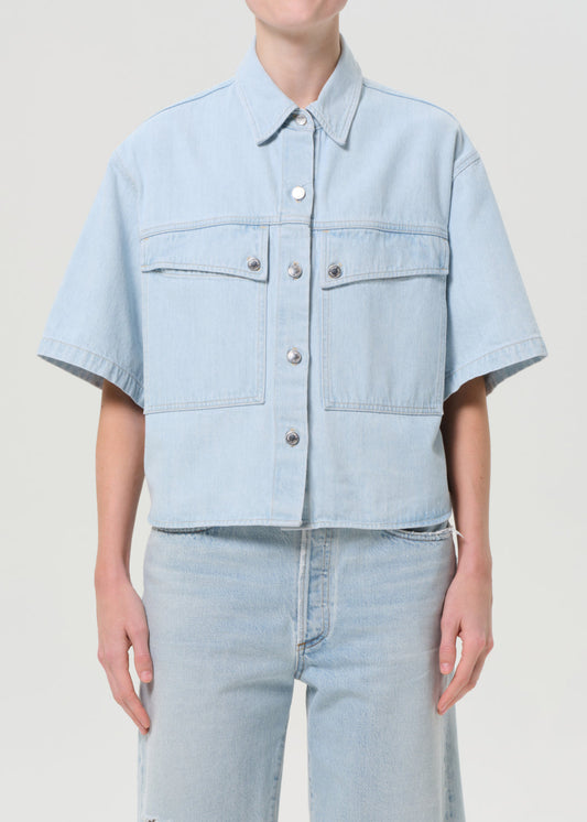 Enora High Low Shirt in Alcove