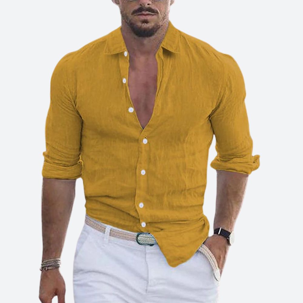 Rogelio Shirt for Men – Flat Collar with Relaxed Cut for Summer