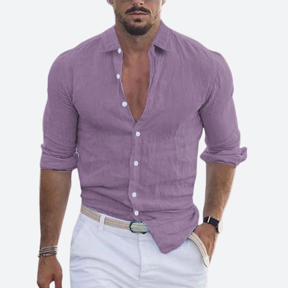 Rogelio Shirt for Men – Flat Collar with Relaxed Cut for Summer