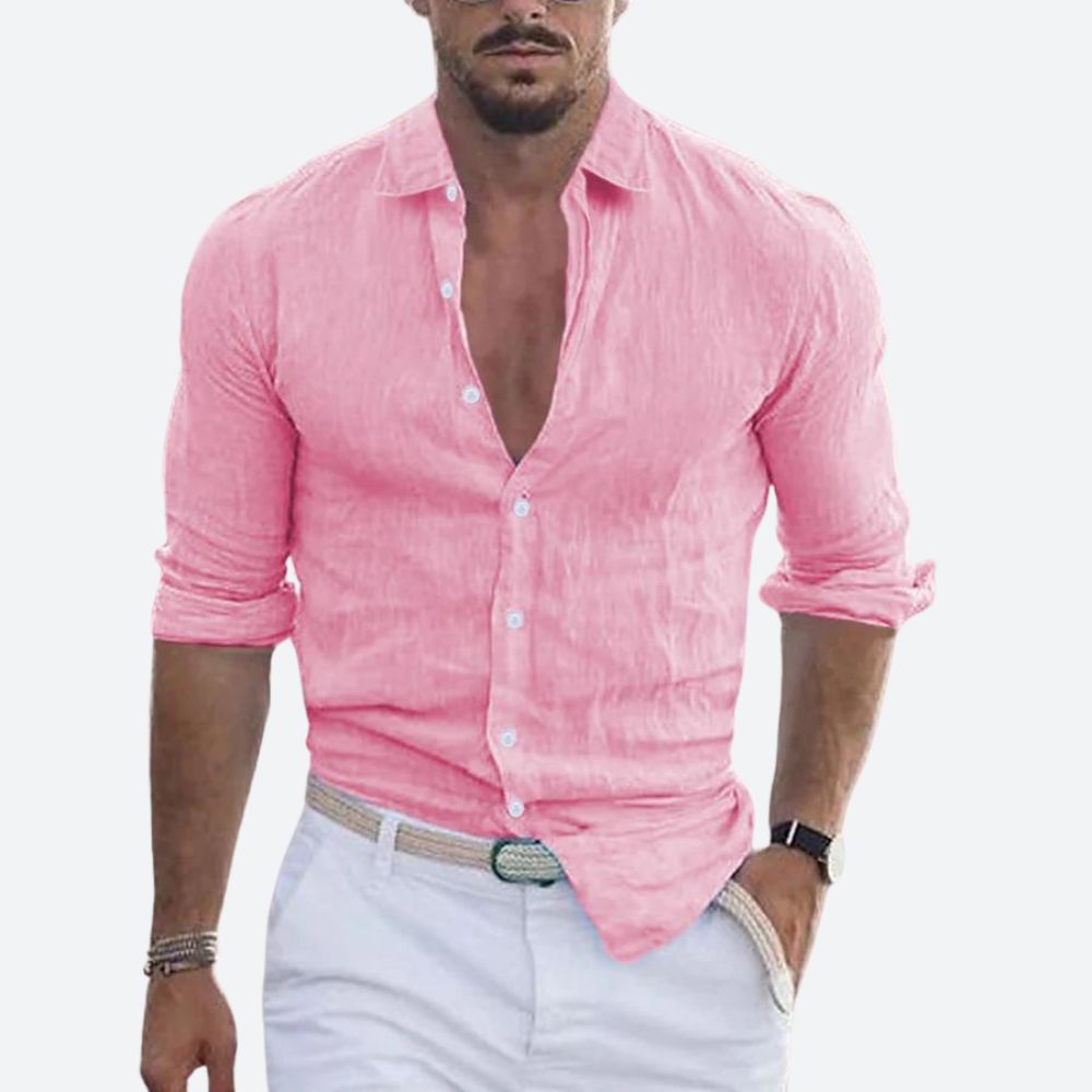 Rogelio Shirt for Men – Flat Collar with Relaxed Cut for Summer