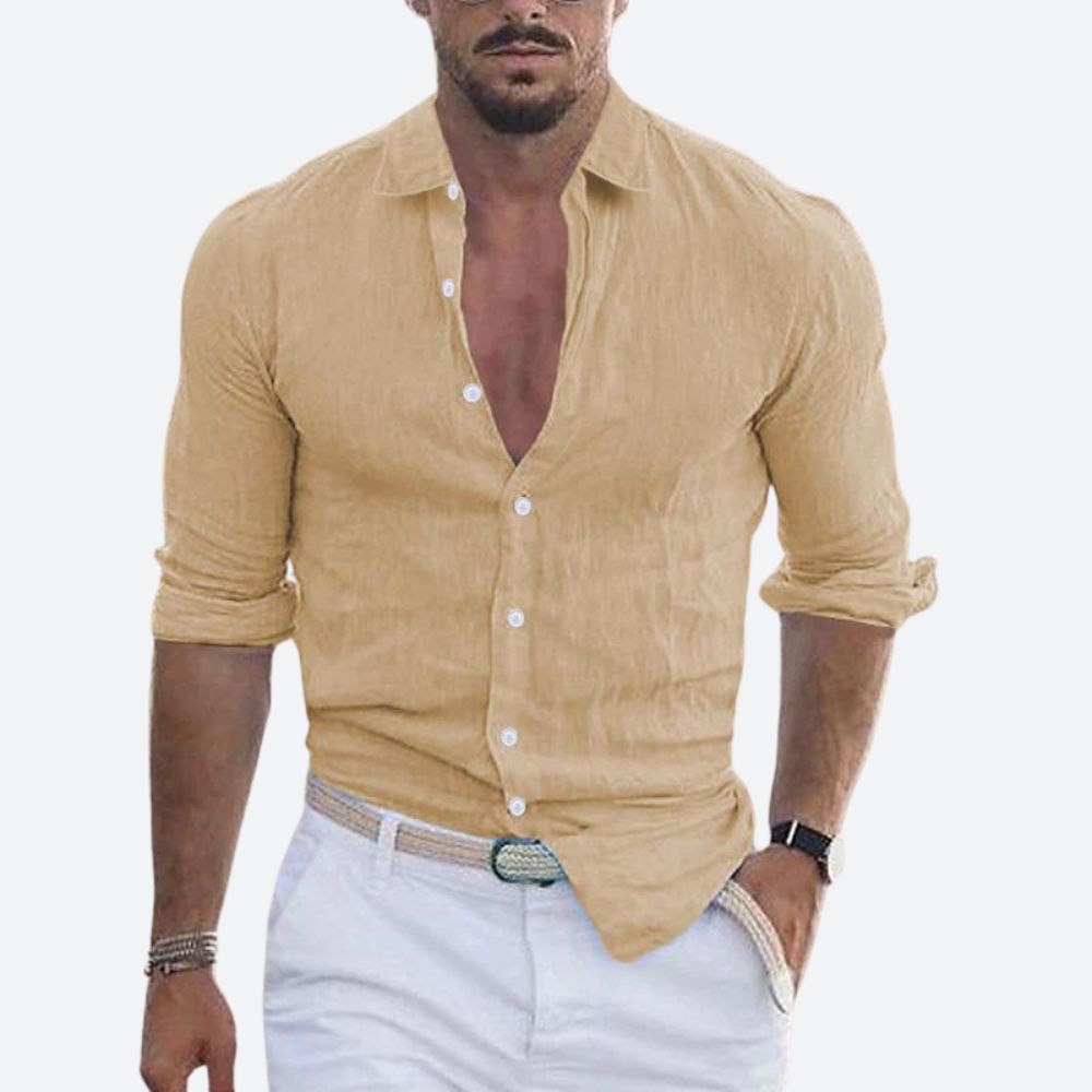 Rogelio Shirt for Men – Flat Collar with Relaxed Cut for Summer
