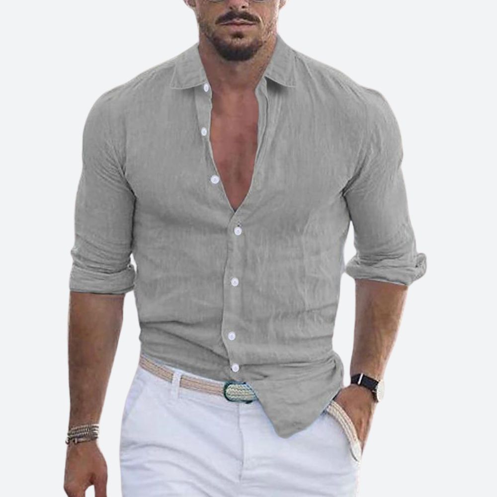 Rogelio Shirt for Men – Flat Collar with Relaxed Cut for Summer