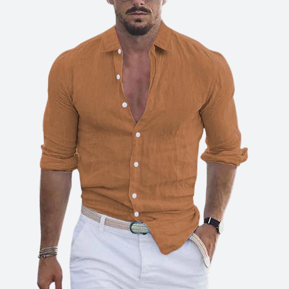 Rogelio Shirt for Men – Flat Collar with Relaxed Cut for Summer