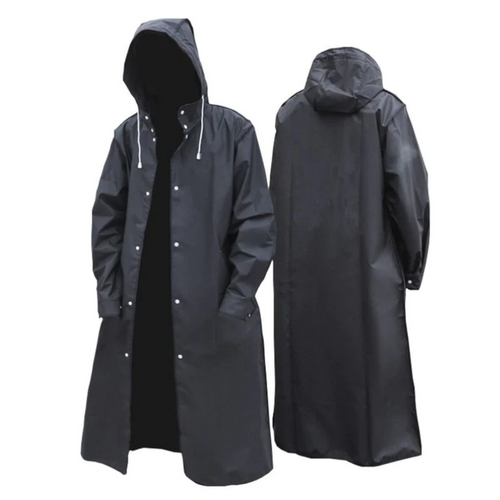 Adrien Raincoat for Men – Long Breathable Waterproof Coat with Adjustable Hood