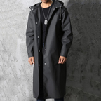 Adrien Raincoat for Men – Long Breathable Waterproof Coat with Adjustable Hood
