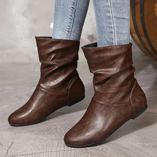 Amara Leather Boots for Women – Genuine Leather Boots with Non-Slip Sole & Elegant Cut