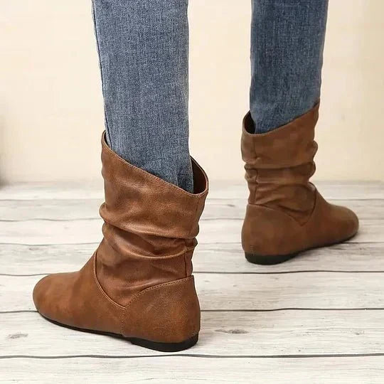 Amara Leather Boots for Women – Genuine Leather Boots with Non-Slip Sole & Elegant Cut