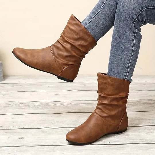 Amara Leather Boots for Women – Genuine Leather Boots with Non-Slip Sole & Elegant Cut