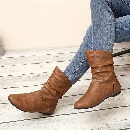 Amara Leather Boots for Women – Genuine Leather Boots with Non-Slip Sole & Elegant Cut