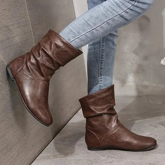 Amara Leather Boots for Women – Genuine Leather Boots with Non-Slip Sole & Elegant Cut