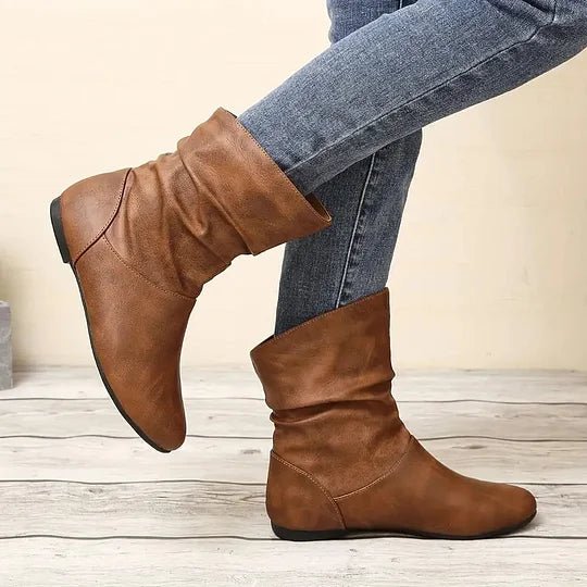 Amara Leather Boots for Women – Genuine Leather Boots with Non-Slip Sole & Elegant Cut