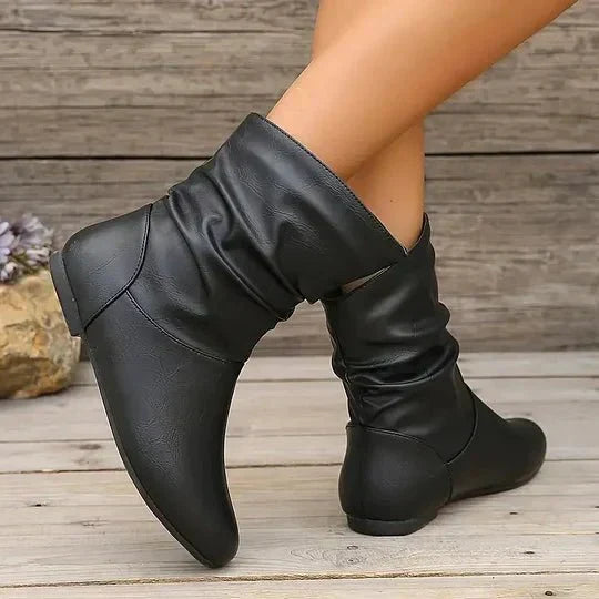 Amara Leather Boots for Women – Genuine Leather Boots with Non-Slip Sole & Elegant Cut