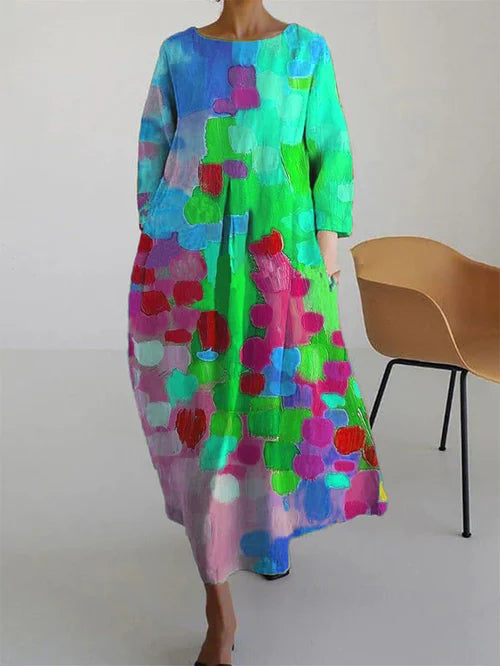 Antonella Floral Dress – Light Summer Dress in 100% Cotton with Romantic Print and Comfortable Cut