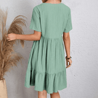 Audrey Mini Dress for Women – Light Summer Dress with V-Neck and Short Sleeves for Extra Comfort