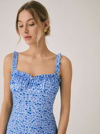 Chloe Boho Dress for Women – Holiday Midi Dress with Floral Print & Cami Straps