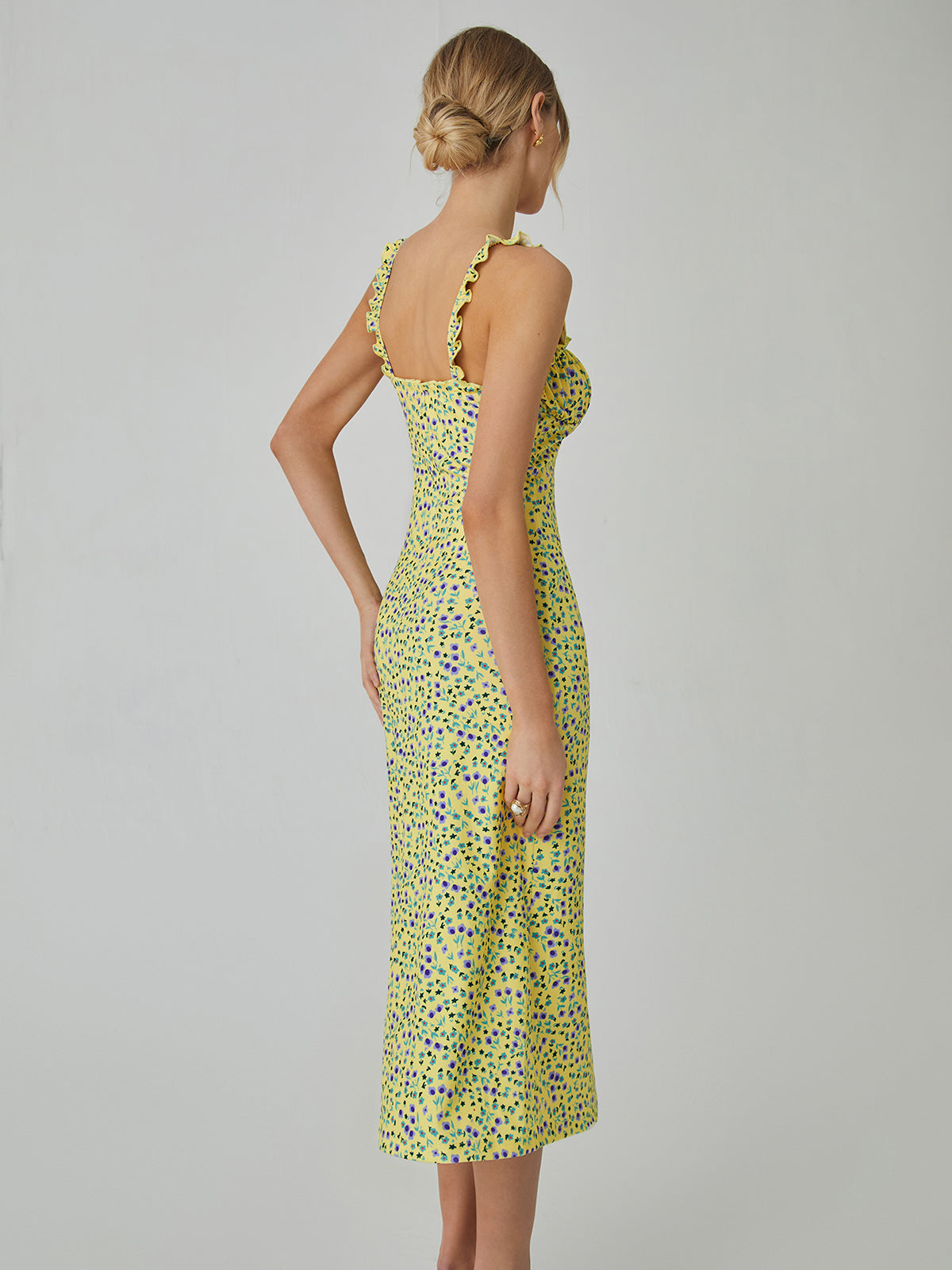 Chloe Boho Dress for Women – Holiday Midi Dress with Floral Print & Cami Straps