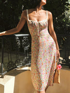 Elodie Midi Dress for Women – Elegant Floral Dress with Feminine Cut for Summer & Chic Occasions