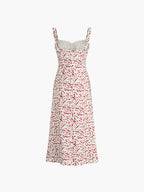 Chloe Boho Dress for Women – Holiday Midi Dress with Floral Print & Cami Straps