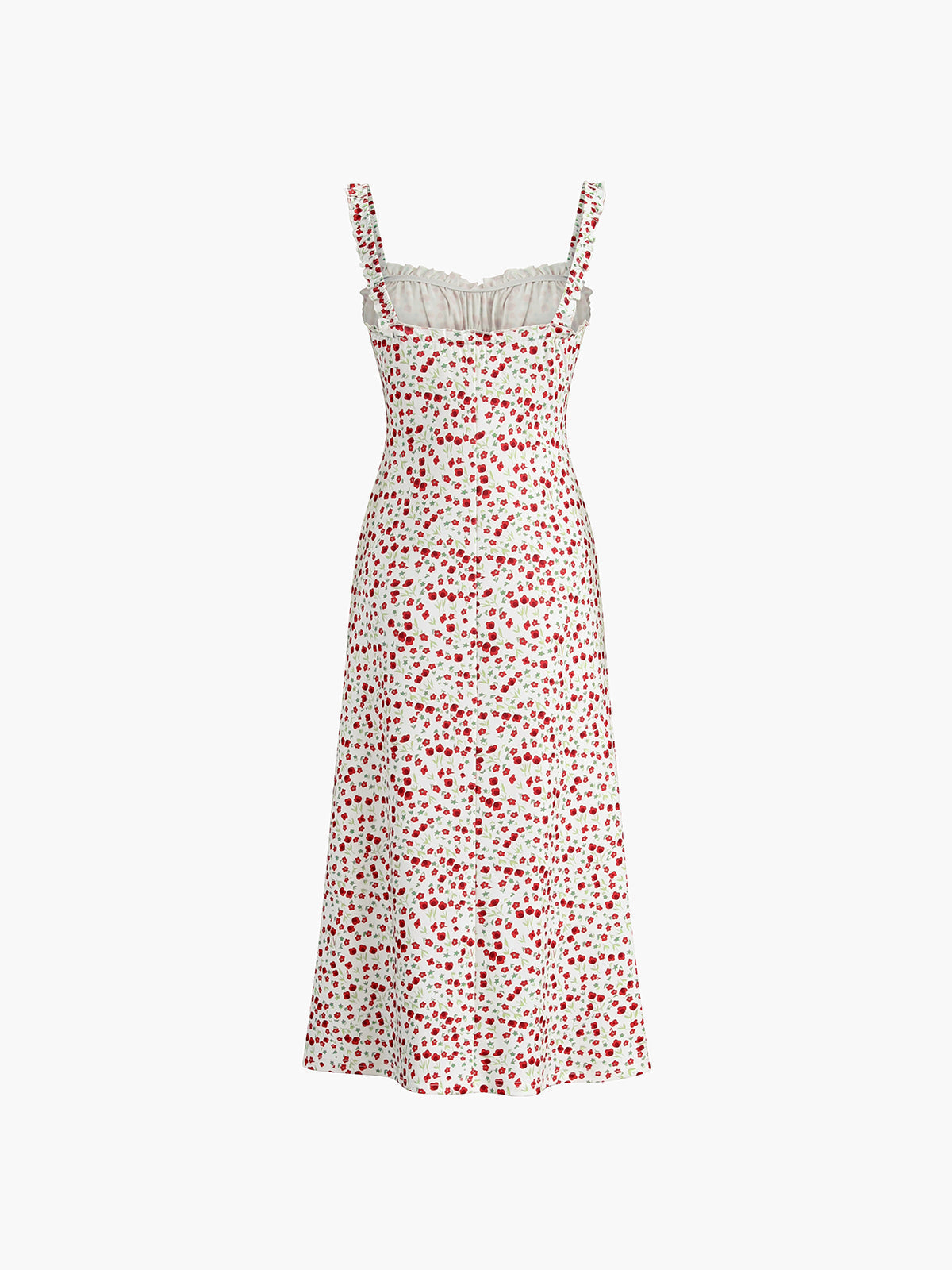 Chloe Boho Dress for Women – Holiday Midi Dress with Floral Print & Cami Straps