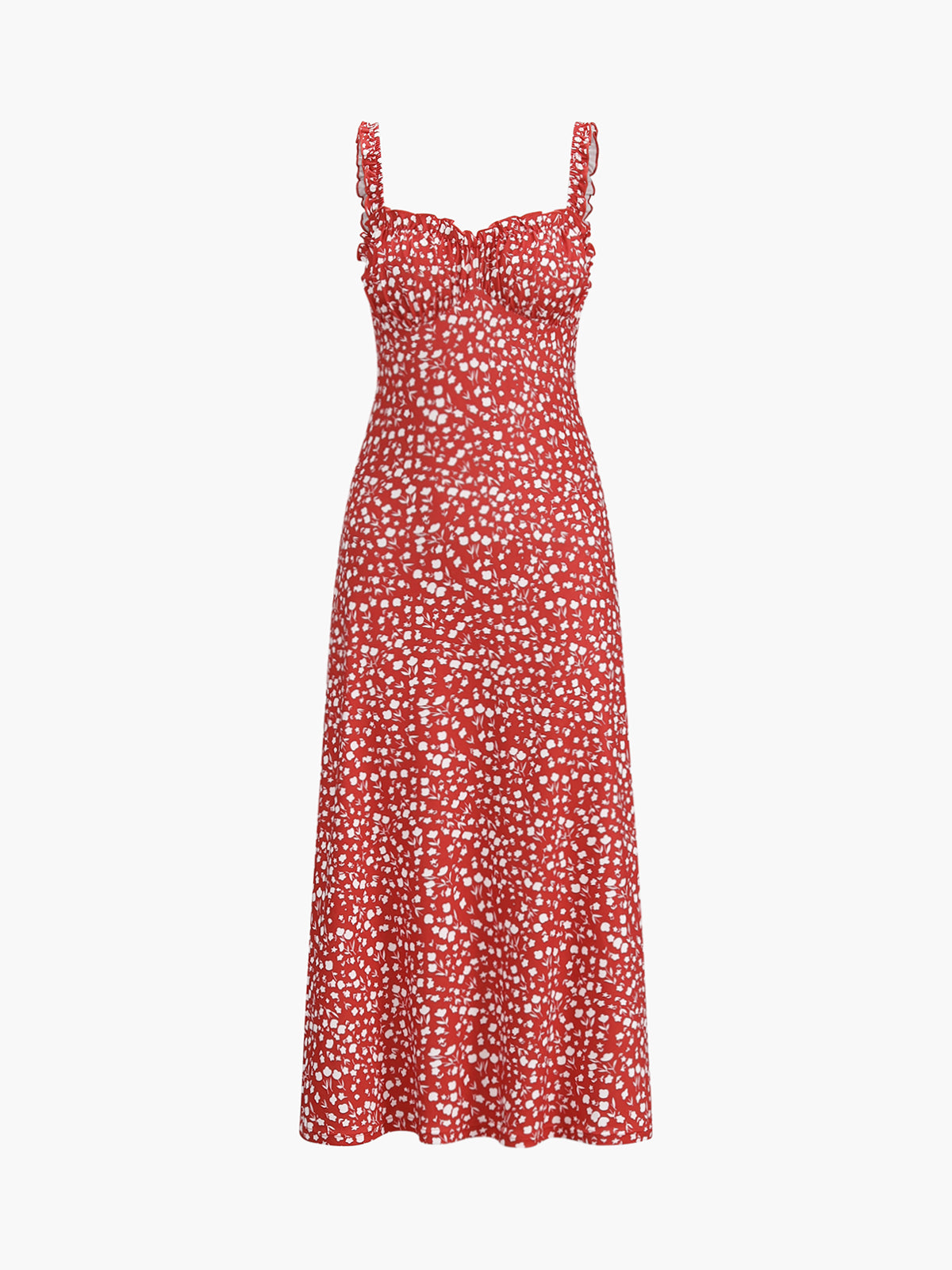 Chloe Boho Dress for Women – Holiday Midi Dress with Floral Print & Cami Straps