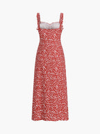 Chloe Boho Dress for Women – Holiday Midi Dress with Floral Print & Cami Straps