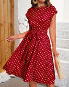 Thea Summer Dress for Women – Vintage Polka Dot Dress with Flowy Cut & Timeless Elegance