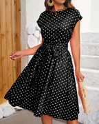Thea Summer Dress for Women – Vintage Polka Dot Dress with Flowy Cut & Timeless Elegance
