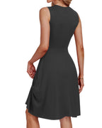 Jessel Dress for Women – Sleeveless Wrap V-Neck, A-Line Cut & Pockets, Knee-Length, Summer
