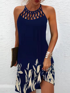 Emily Summer Dress for Women – Halter Dress with Tropical Print & Airy Cut for Beach & Brunch