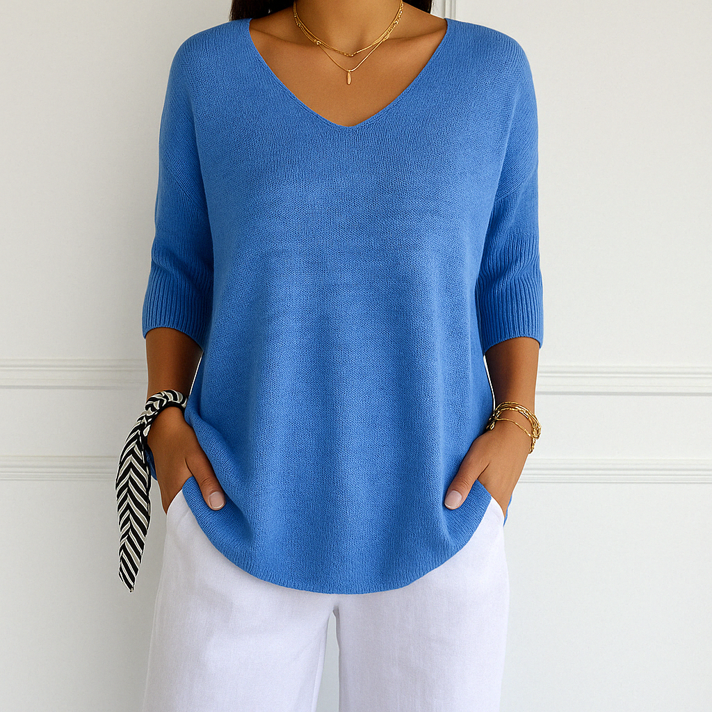 Coraline V-Neck Sweater for Women – Fine Knit, Soft & Elegant for a Refined Style