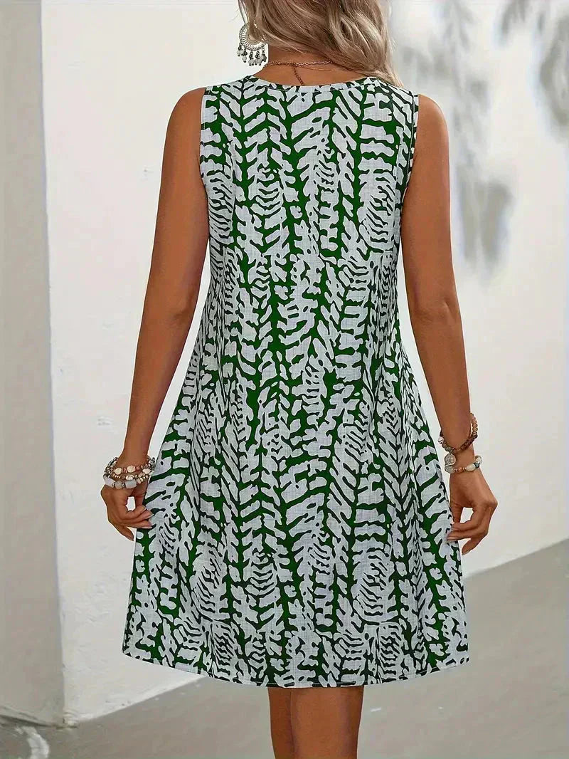 Hannie Printed Mini Dress for Women – Sleeveless Summer Dress in Light Breathable Fabric
