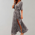 Laurette Summer Dress for Women – Wrap Style & Breathable Polyester for Spring-Summer