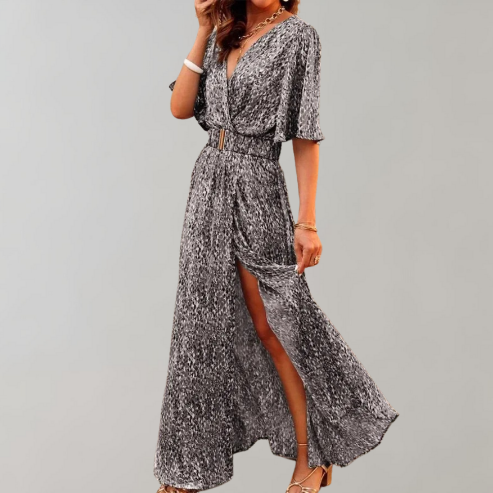 Laurette Summer Dress for Women – Wrap Style & Breathable Polyester for Spring-Summer