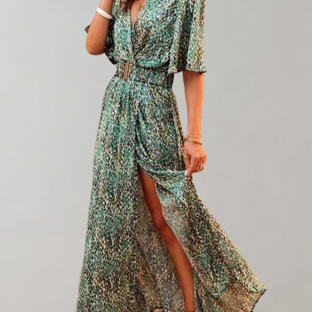 Laurette Summer Dress for Women – Wrap Style & Breathable Polyester for Spring-Summer