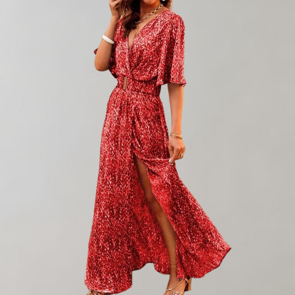 Laurette Summer Dress for Women – Wrap Style & Breathable Polyester for Spring-Summer