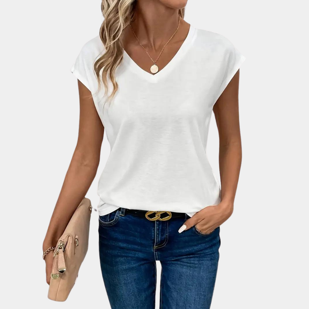 Nahla T-Shirt for Women – V-Neck, Light & Breathable Fabric for Everyday Comfort