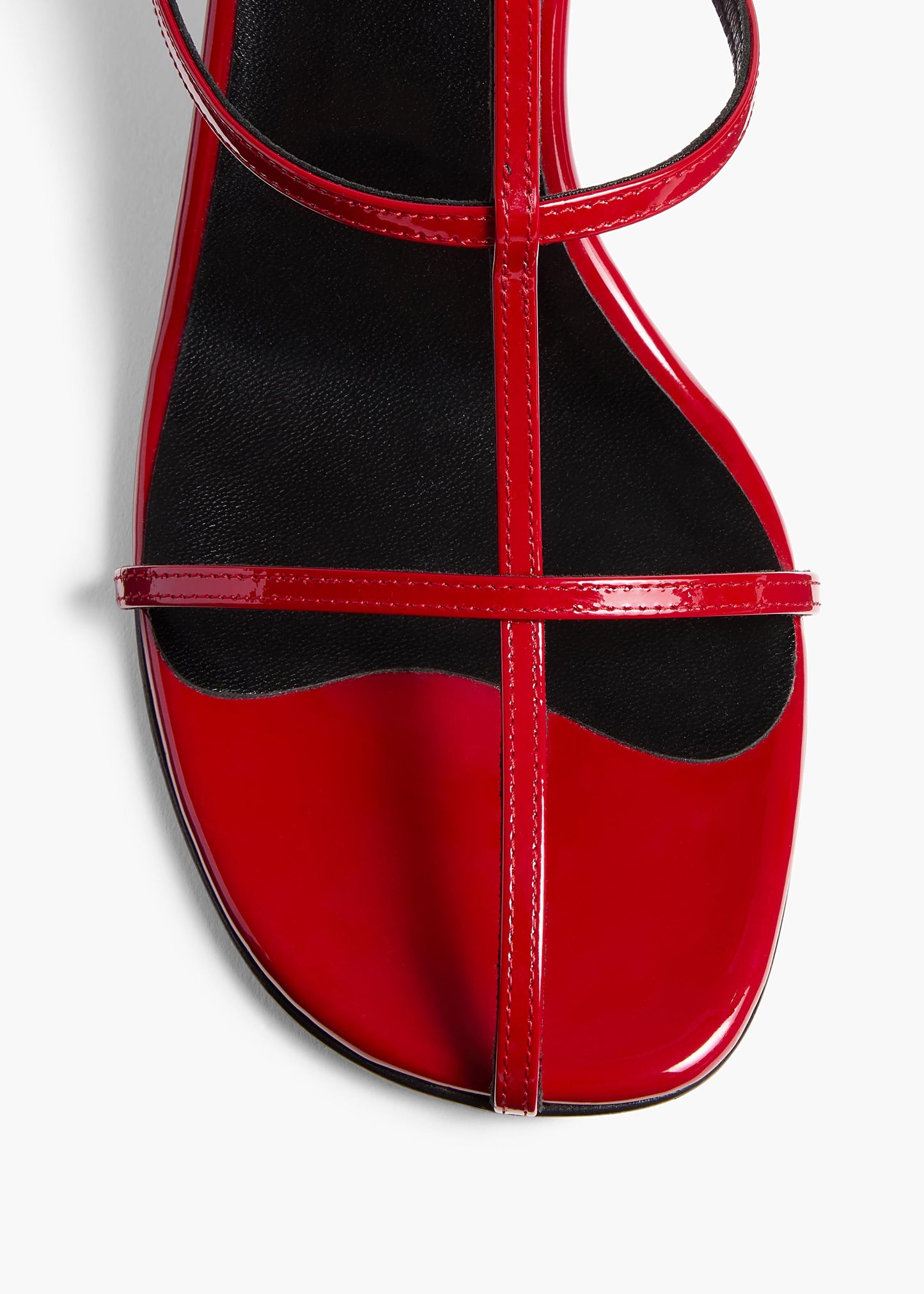 Cage Sandal in Fire Red Patent Leather