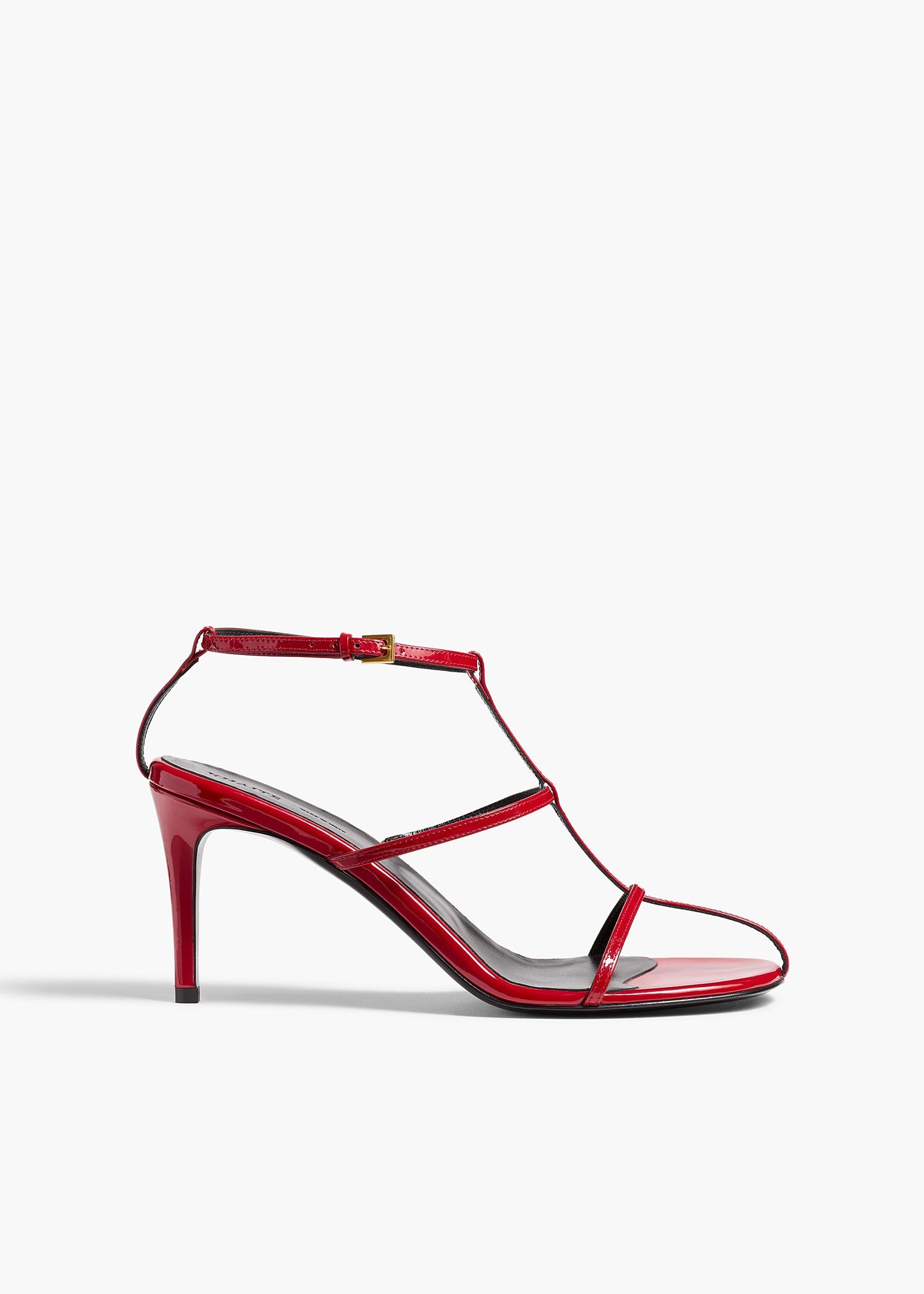 Cage Sandal in Fire Red Patent Leather