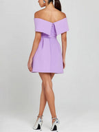 Haziel Cocktail Dress for Women – Sleeveless Skater Dress with Boat Neck, Belt & Elegant Cut
