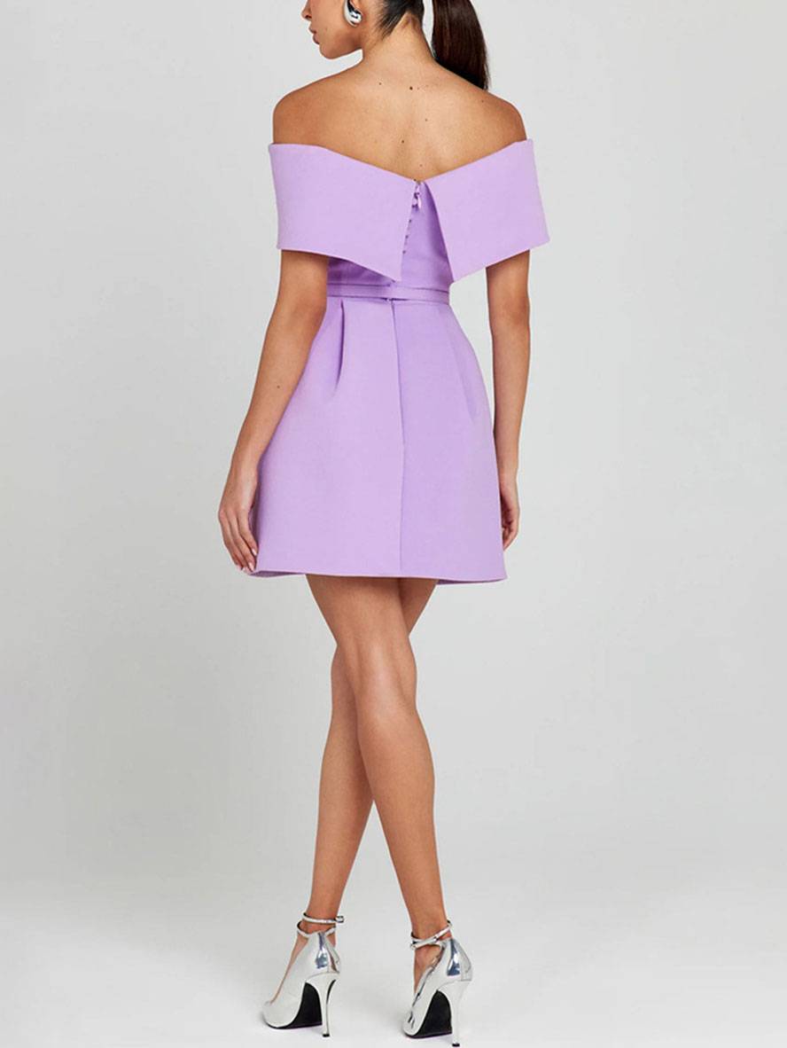 Haziel Cocktail Dress for Women – Sleeveless Skater Dress with Boat Neck, Belt & Elegant Cut