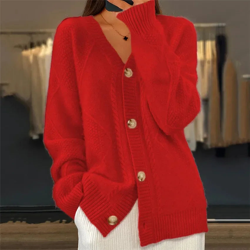 Lena Cardigan for Women – Soft Cashmere Cardigan with Buttons & Elegant Long Sleeves
