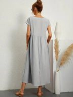 Melody Long Dress for Women – Light Summer Dress in Blended Cotton with Elegant Cut & Timeless Style