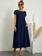 Melody Long Dress for Women – Light Summer Dress in Blended Cotton with Elegant Cut & Timeless Style