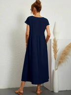Melody Long Dress for Women – Light Summer Dress in Blended Cotton with Elegant Cut & Timeless Style