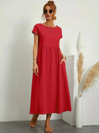 Melody Long Dress for Women – Light Summer Dress in Blended Cotton with Elegant Cut & Timeless Style
